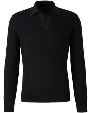 ZEGNA V-Neck Knitwear - Black