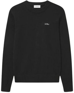 Les Deux Gary Patch Rundhals-Strickpullover - Schwarz