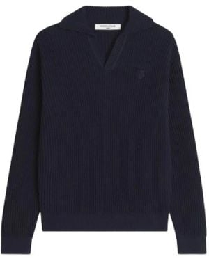 Maison Kitsuné V-Neck Knitwear - Azul