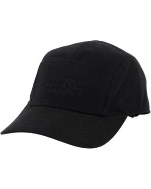 MM6 by Maison Margiela Cotton Canvas Cap - Zwart