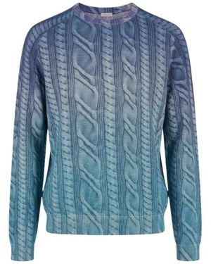 Malo Truien & Vesten ,Blauw ,Wol Gradient Trui Met Ronde Hals