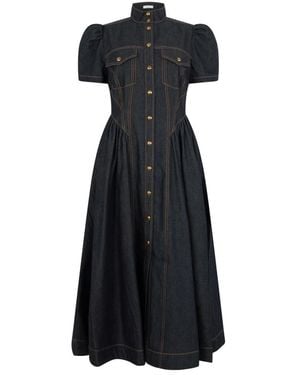 Zimmermann Denim Midi-Jurk - Zwart