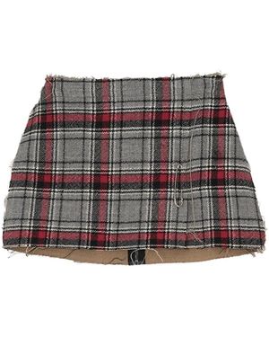 R13 Rokken ,Veelkleurig ,Katoen Raw Cut Mini Rok - Grijs
