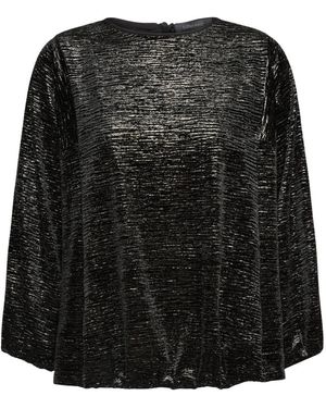 Elena Miro Overhemden ,Zwart ,Lamé Stripe Blouse