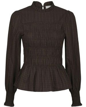 Neo Noir Possa Big Check Blouse - Zwart