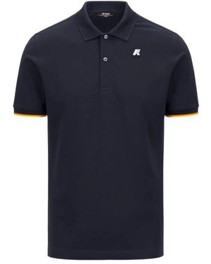 K-Way Tops ,Blauw ,Katoen Vincent Pique Slim Polo
