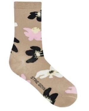 Stine Goya Blumige Crew Socken - Mettallic