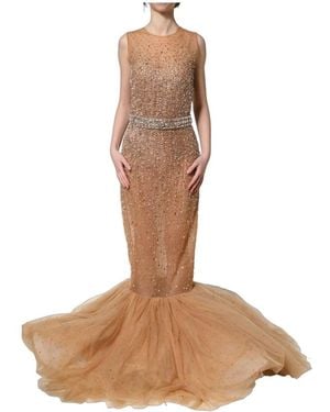 Dolce & Gabbana Mouwelijke Zeemeermin Jurk - Bruin