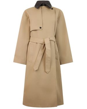 Bottega Veneta Belted Coats - Natural