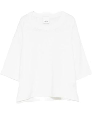 Allude T-Shirt Mit Offenen Kanten - Weiß