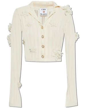 CASABLANCA Strickjacke Mit Patches - Weiß