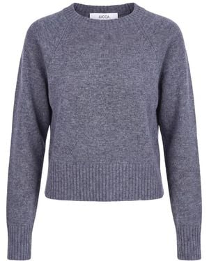 Jucca Truien & Vesten ,Grijs ,Katoen Ronde Hals Gebreide Kleding - Blauw