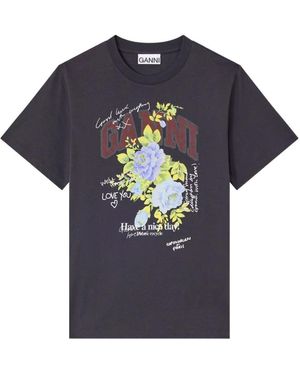 Ganni T-Shirts - Blue