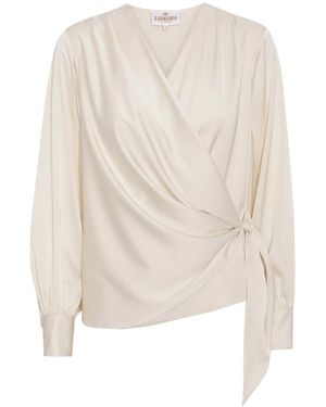 Karmamia Elegante Ivory Ines Bluse - Weiß