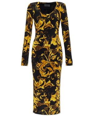 Versace Jeans Couture Kleid Mit Barocco-Druck - Gelb