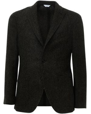 Boglioli Jassen ,Bruin ,Wol Single-Breasted Classic Blazer - Zwart