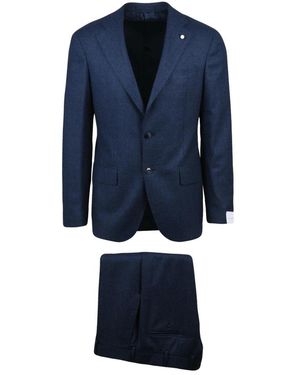 Luigi Bianchi Kostuums ,Blauw ,Wol Giacca Stondata
