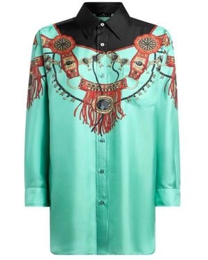 Etro Zijden Twill Blouse - Groen