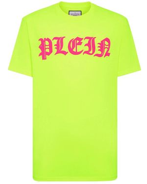 Philipp Plein T-Shirt Ronde Hals Gothic Plein - Groen