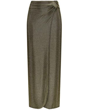 Nicowa Elegante Maxi Rok Met Zijstrik - Groen