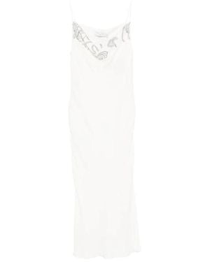 IRO Kleedjes ,Wit ,Embellished Spaghetti-Strap Midi Dress