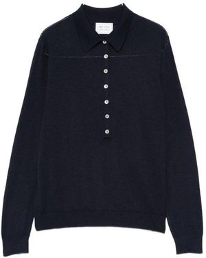 Be You Truien & Vesten ,Blauw ,Polo Knit Met Lange Mouwen