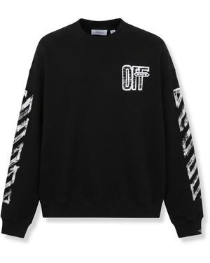 Off-White c/o Virgil Abloh Hoodies & Sweatvesten ,Zwart ,Katoen Skate Crewneck