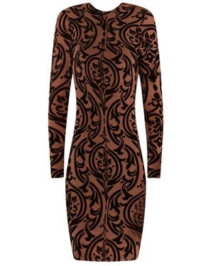 Tooche Schickes Abend-/Cocktailkleid Mit Paisleymusterung Und Freiem Rücken - Braun