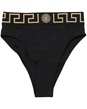 Versace Badmode ,Zwart ,High Waist Bikini Greek Key Band