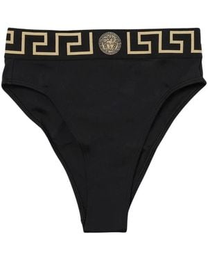 Versace Badmode ,Zwart ,High Waist Bikini Greek Key Band