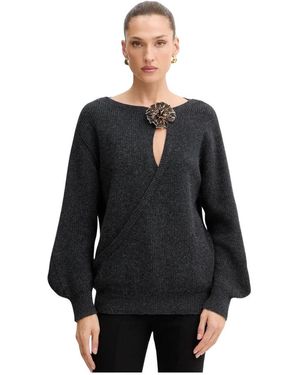 SIMONA CORSELLINI Rundhals-Strickpullover - Schwarz