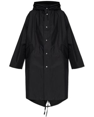 Jil Sander Jassen ,Zwart ,Katoen Katoenen Parka Met Capuchon