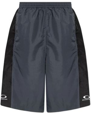 Balenciaga Broek Met Logo - Blauw