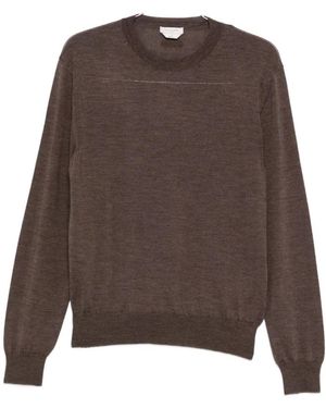 Jacob Cohen Brauner Wollseiden-Crewneck-Pullover