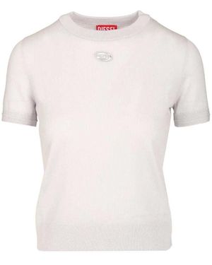 DIESEL Truien & Vesten ,Grijs ,Wol Wool Sweater - Wit