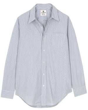 Denimist Overhemden ,Grijs ,Katoen Boyfriend Shirt - Blauw