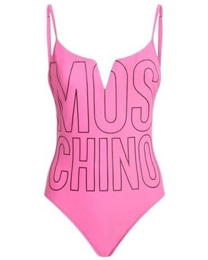 Moschino Badmode ,Roze ,Bedrukt Lycra Badpak Uit Één Stuk