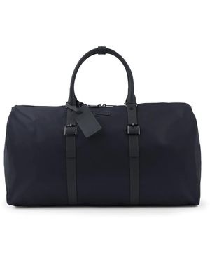 Paul & Shark Nylon Holdall Tas Met Leren Afwerking - Blauw