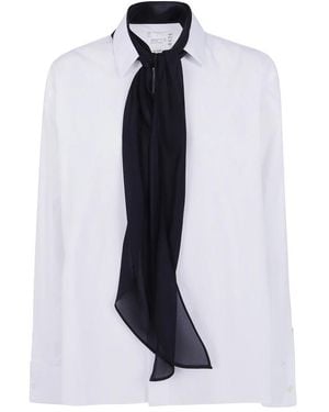 Sacai Overhemden ,Wit ,Shirts - Blauw