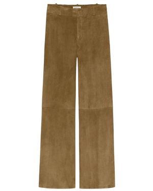 Arma Broeken ,Groen ,Leer Marina Stretch Suede Broeken
