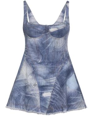 Roberto Cavalli Patchwork Capsule Collection Short Dress - Blauw