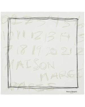 Maison Margiela Geprinte Zijden Sjaal - Wit