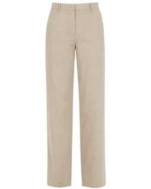 Paul Smith Tailored Linen Wide-Leg Broeken - Naturel