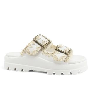 Mou Schoenen ,Wit ,Eva Slide Two Buckle