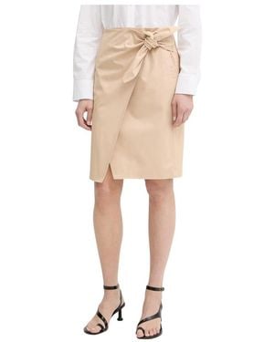 Isabelle Blanche Asymmetrischer Mini-Wickelrock - Natur