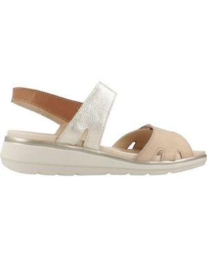 Pitillos Flache Sandalen Mit Doppelriemen - Weiß