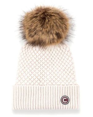 Colmar Faux Fur Pompom Hat - Naturel