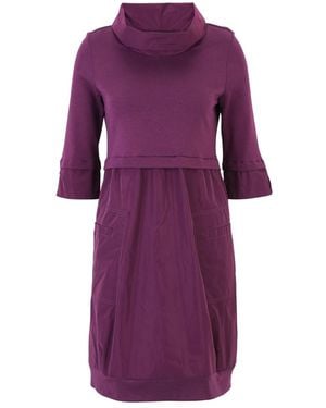Doris Streich Elegantes Tunika-Kleid Mit Nylon-Details - Lila