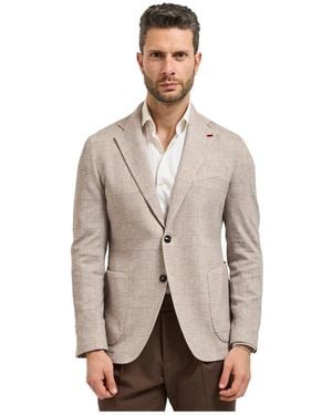 MULISH Jassen ,Leer Caproni Blazer - Naturel