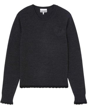 Ganni Round-Neck Knitwear - Noir